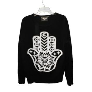 Killstar Evil Eye Hamsa Sweater Knit Shirt Top Jumper Sz XL